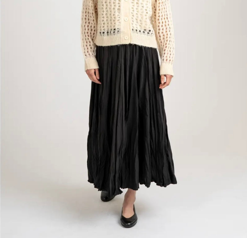 Elegant Crinkled Maxi Skirt