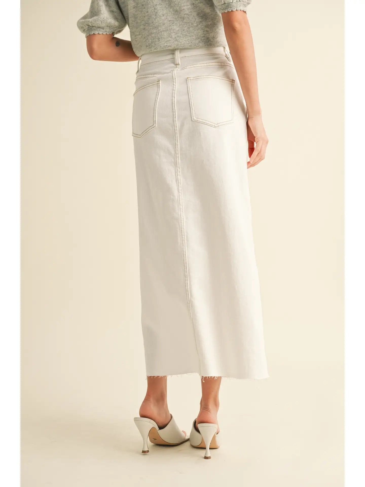 Long Cotton Skirt with front slit