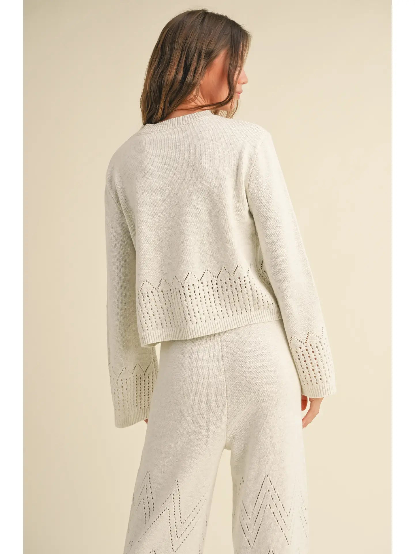 Border Crochet Knitted Sweater