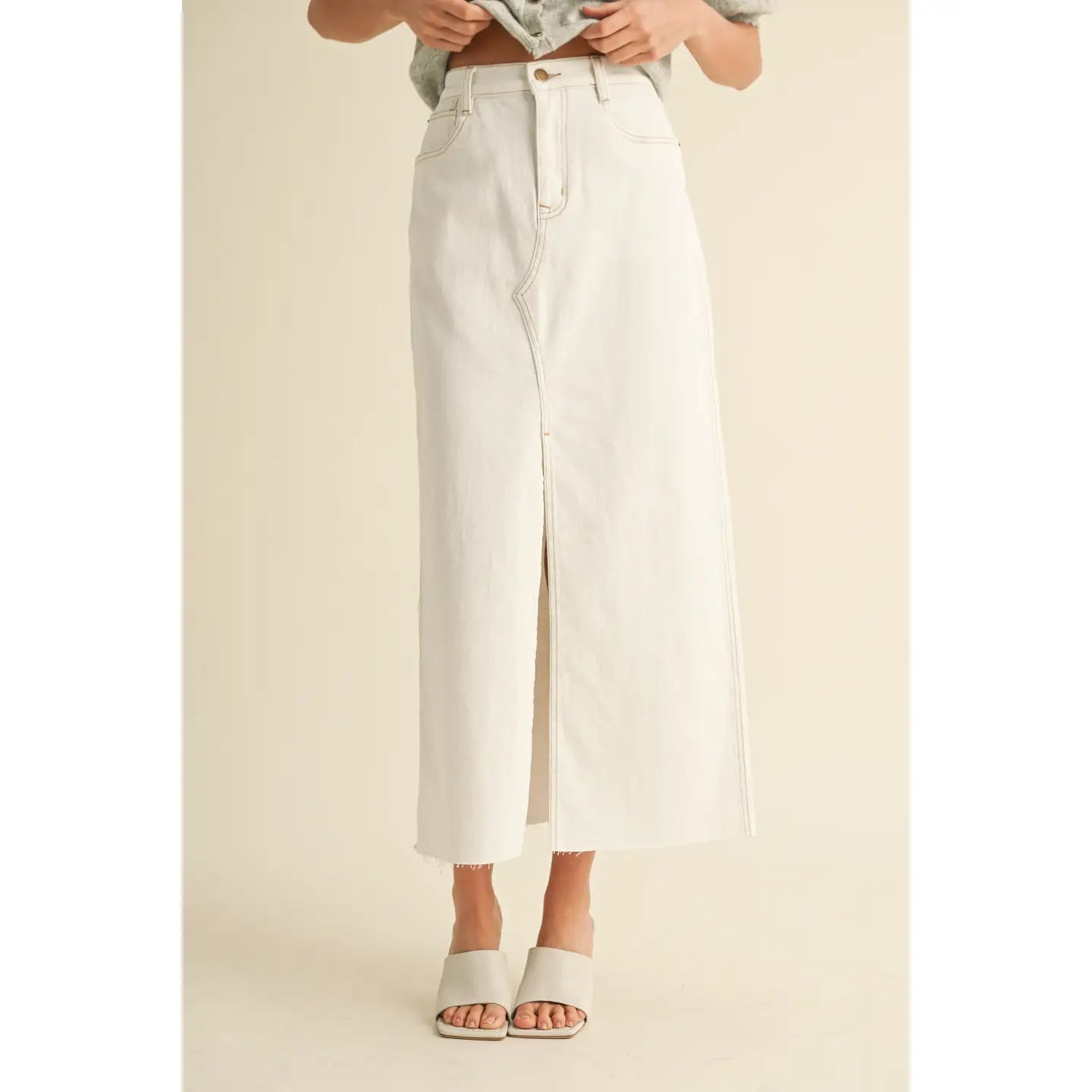 Long Cotton Skirt with front slit