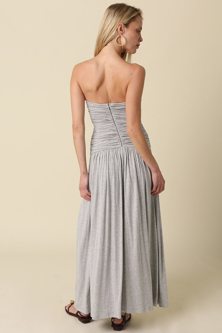 Sienna Strapless Ruched Maxi Dress