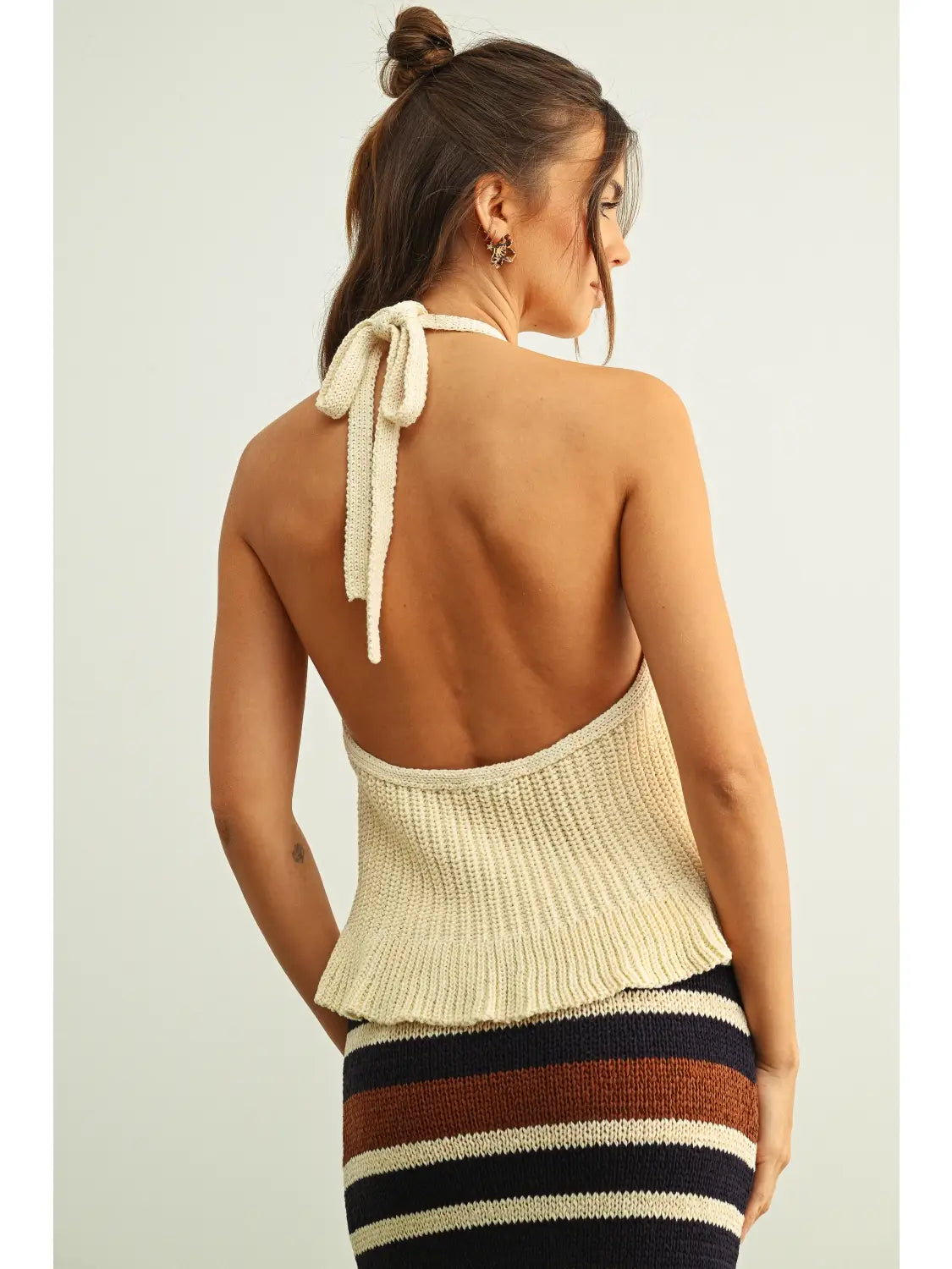 Flower Crochet Front Halter Neck Top