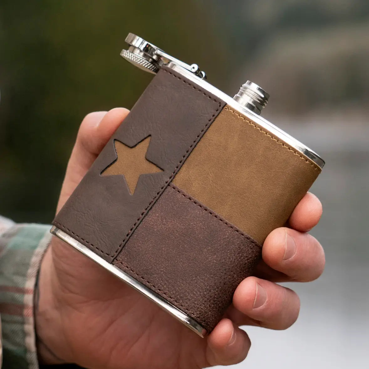 Texas Leather Flask