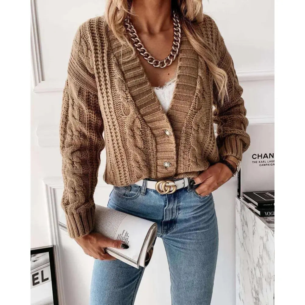 Camel Button Cardigan