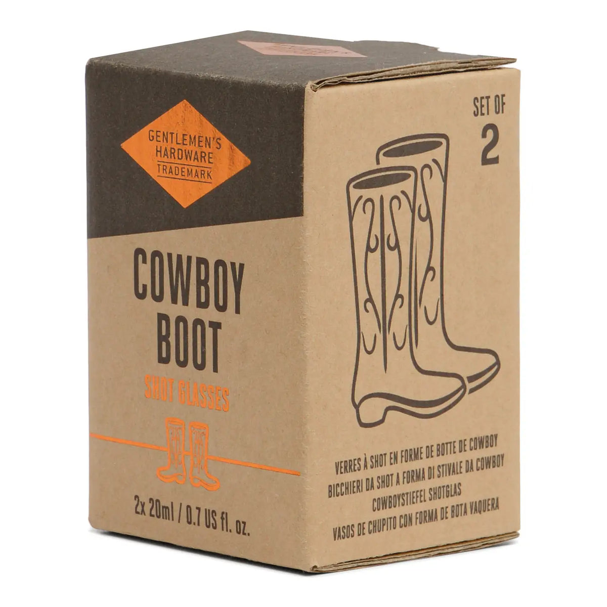 Cowboy Boot Shot Glasses, Set of 2