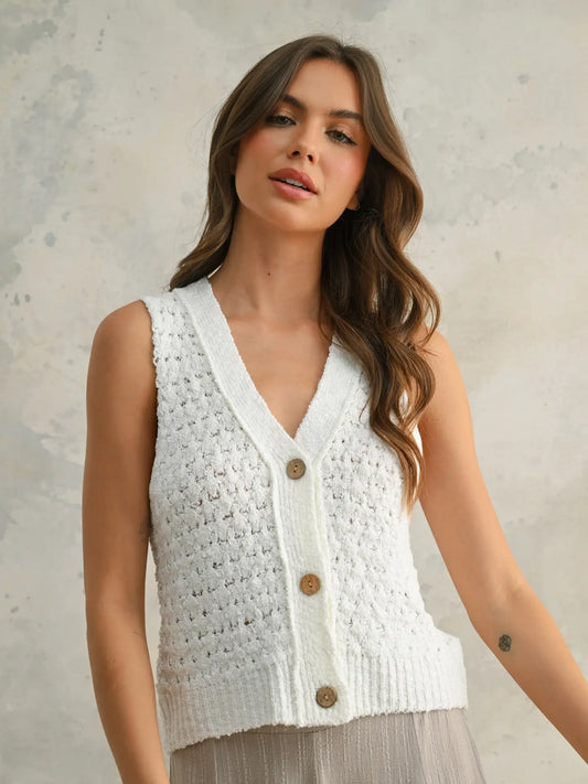 White Knitted Vest
